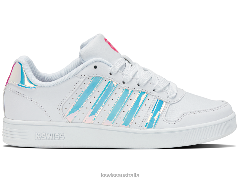 K-Swiss COURT PALISADES White/Iridescent Kids Footwear V8JJT591