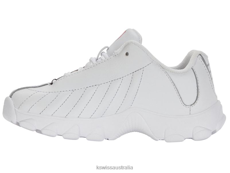 K-Swiss ST329 White/Navy/Red Kids Footwear V8JJT612