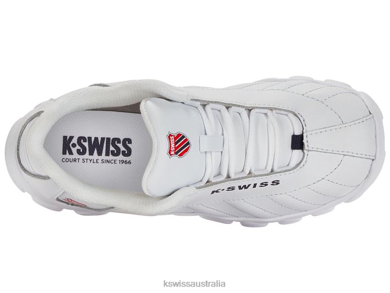 K-Swiss ST329 White/Navy/Red Kids Footwear V8JJT612