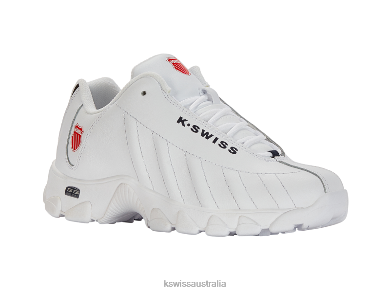 K-Swiss ST329 White/Navy/Red Kids Footwear V8JJT617