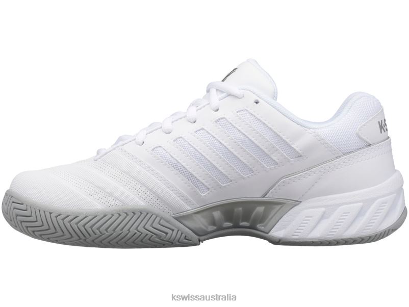 K-Swiss BIGSHOT LIGHT 4 White/High-Rise/Silver Kids Tennis V8JJT413