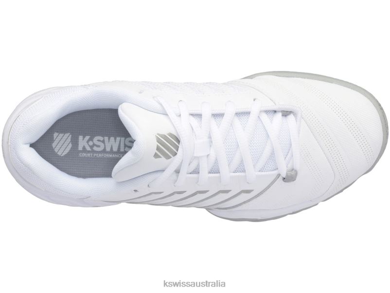 K-Swiss BIGSHOT LIGHT 4 White/High-Rise/Silver Kids Tennis V8JJT413