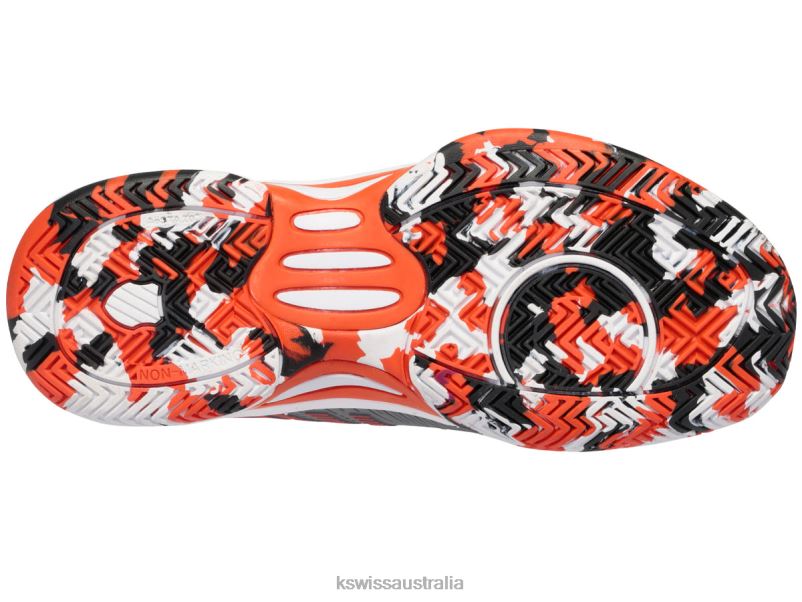 K-Swiss HYPERCOURT EXPRESS 2 Steel Gray/Jet Black/Spicy Orange Kids Tennis V8JJT414