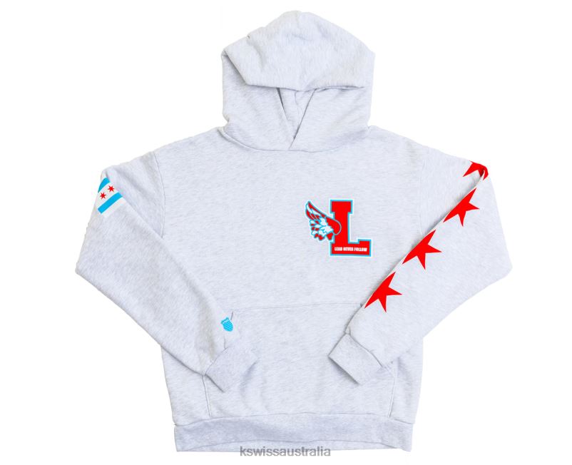 K-Swiss LEADERS X WARM UP HOODIE Heather Grey Men Lifestyle V8JJT478