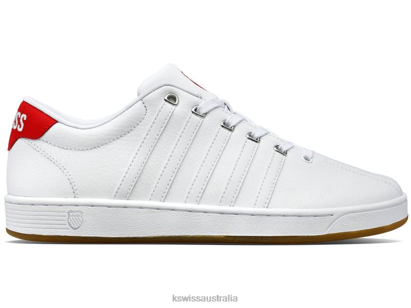 K-Swiss COURT PRO II White/Red/Gum Men Shoes V8JJT58