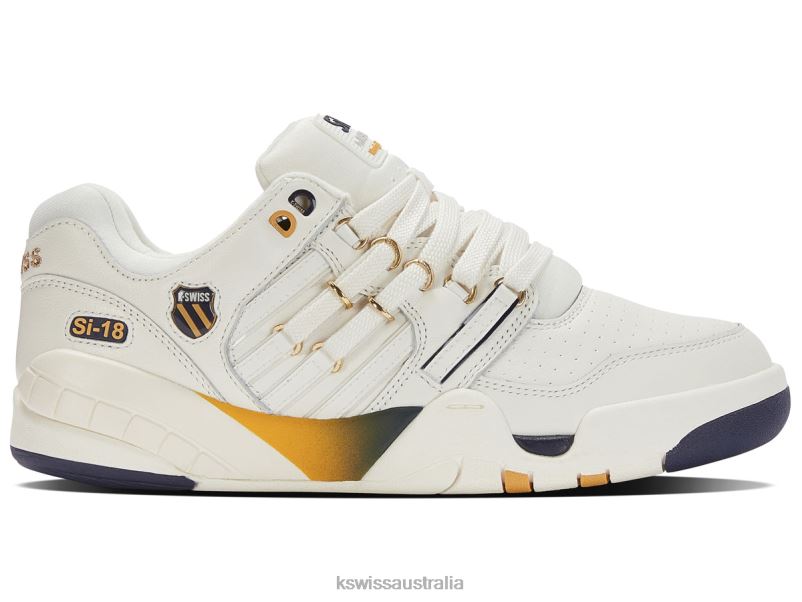 K-Swiss SI-18 PREMIER Snow White/Navy/Honey Gold Men Shoes V8JJT71