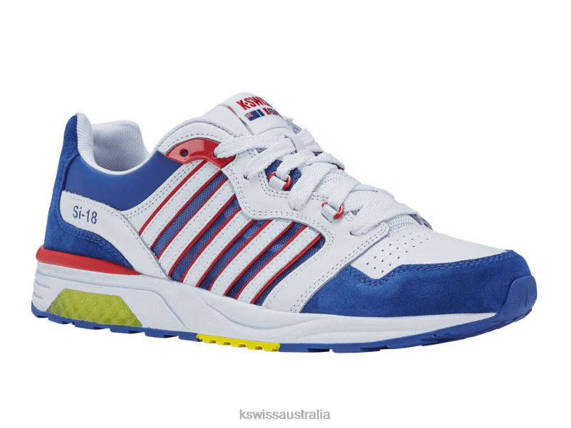K-Swiss SI-18 RANNELL White/Blue/Red/Sulphur Men Shoes V8JJT120