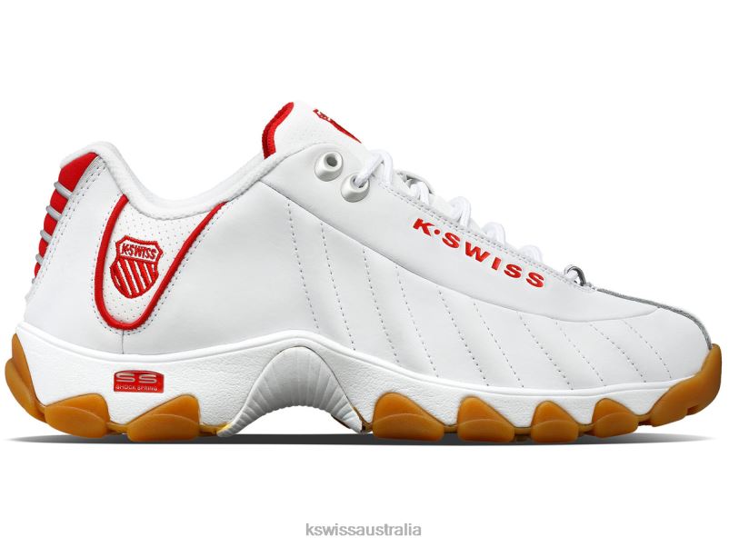 K-Swiss ST329 CMF White/Red/Gum Men Shoes V8JJT81