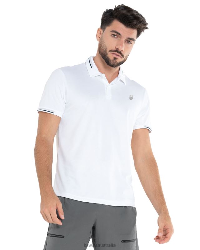 K-Swiss HERITAGE POLO S/S White Men Apparel V8JJT203