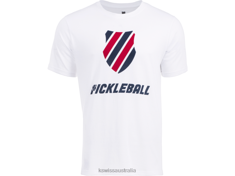 K-Swiss PICKLEBALL T-SHIRT White/Blue/Red Men Apparel V8JJT194