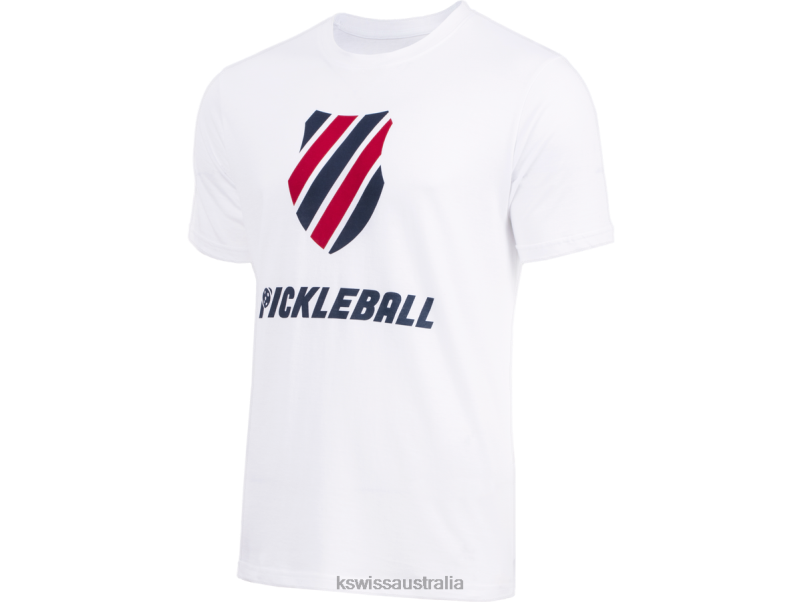 K-Swiss PICKLEBALL T-SHIRT White/Blue/Red Men Apparel V8JJT194