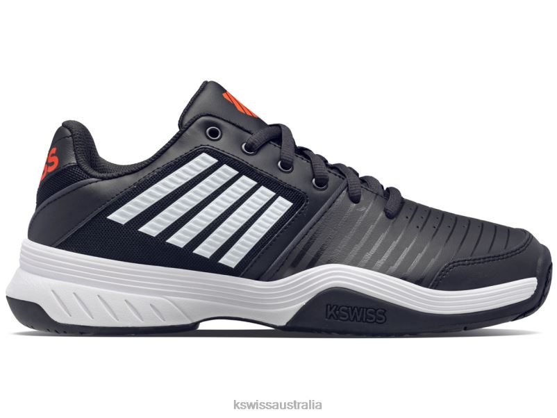 K-Swiss COURT EXPRESS Jet Black/White/Spicy Orange Men Shoes V8JJT9