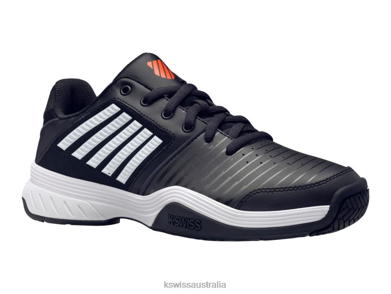 K-Swiss COURT EXPRESS Jet Black/White/Spicy Orange Men Shoes V8JJT9