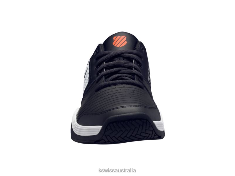 K-Swiss COURT EXPRESS Jet Black/White/Spicy Orange Men Shoes V8JJT9