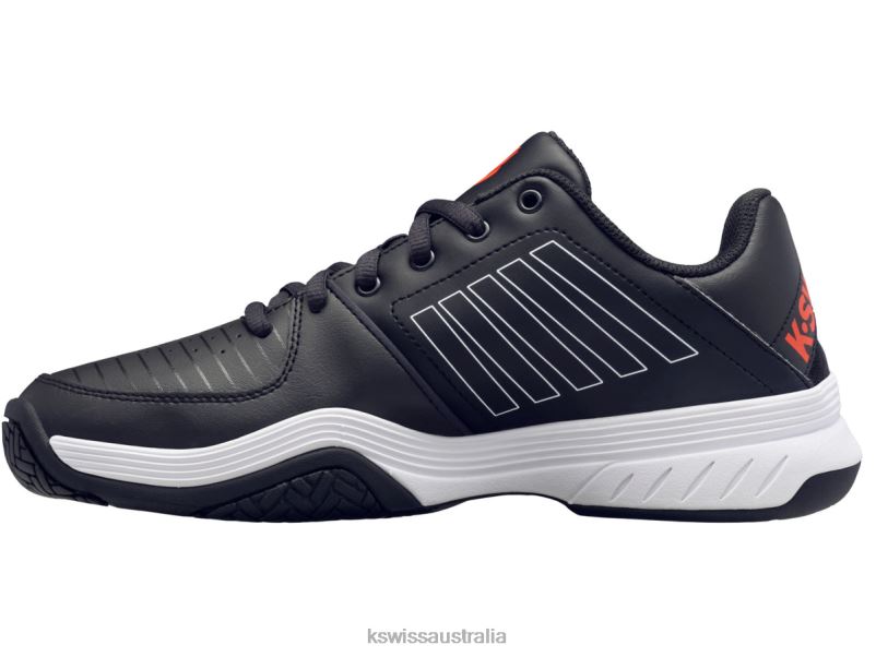 K-Swiss COURT EXPRESS Jet Black/White/Spicy Orange Men Shoes V8JJT9