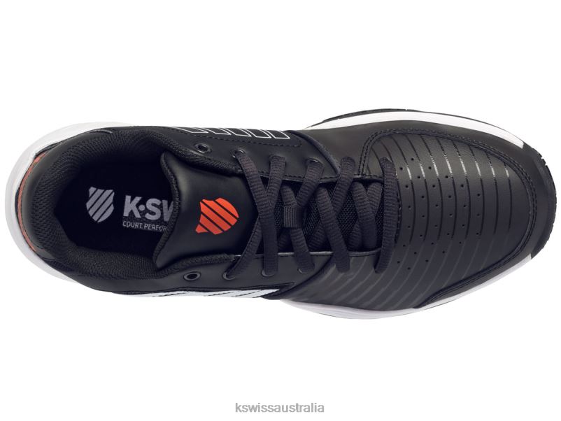 K-Swiss COURT EXPRESS Jet Black/White/Spicy Orange Men Shoes V8JJT9