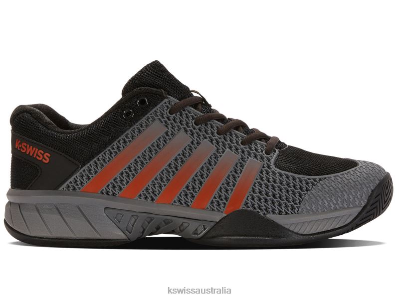 K-Swiss EXPRESS LIGHT PICKLEBALL Steel Gray/Jet Black/Spicy Orange Men Shoes V8JJT30