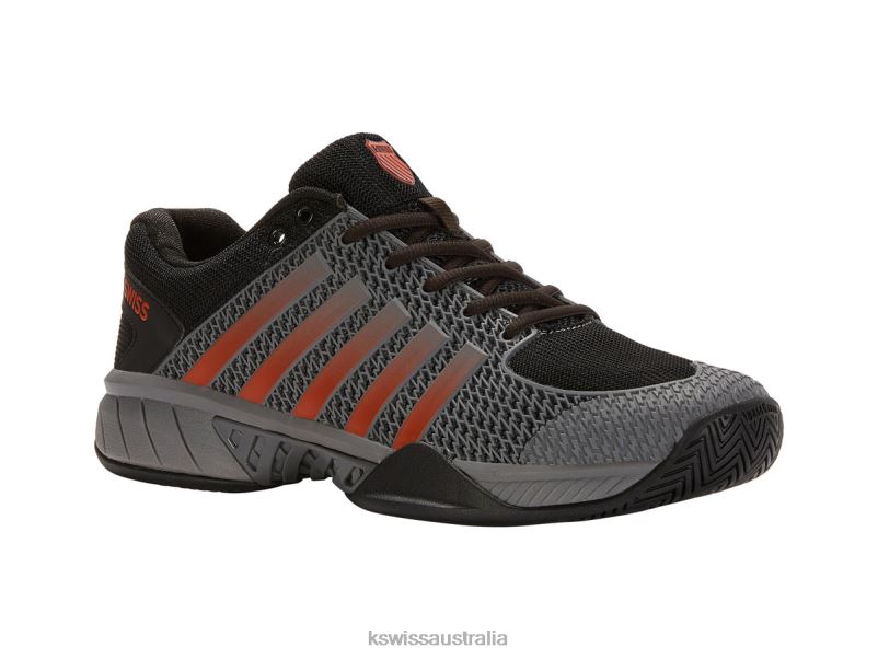 K-Swiss EXPRESS LIGHT PICKLEBALL Steel Gray/Jet Black/Spicy Orange Men Shoes V8JJT30