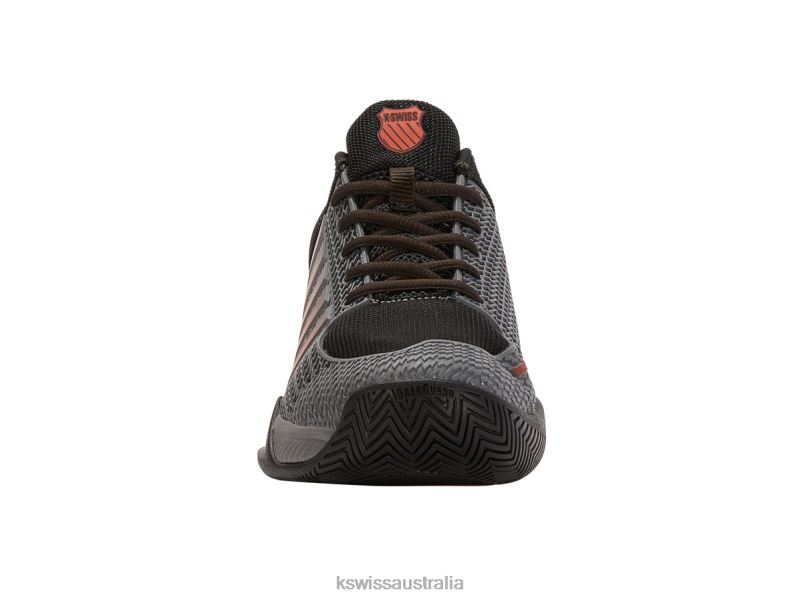 K-Swiss EXPRESS LIGHT PICKLEBALL Steel Gray/Jet Black/Spicy Orange Men Shoes V8JJT30