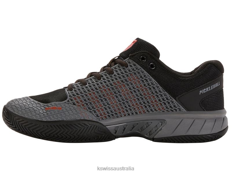K-Swiss EXPRESS LIGHT PICKLEBALL Steel Gray/Jet Black/Spicy Orange Men Shoes V8JJT30