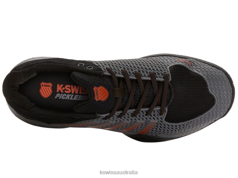 K-Swiss EXPRESS LIGHT PICKLEBALL Steel Gray/Jet Black/Spicy Orange Men Shoes V8JJT30
