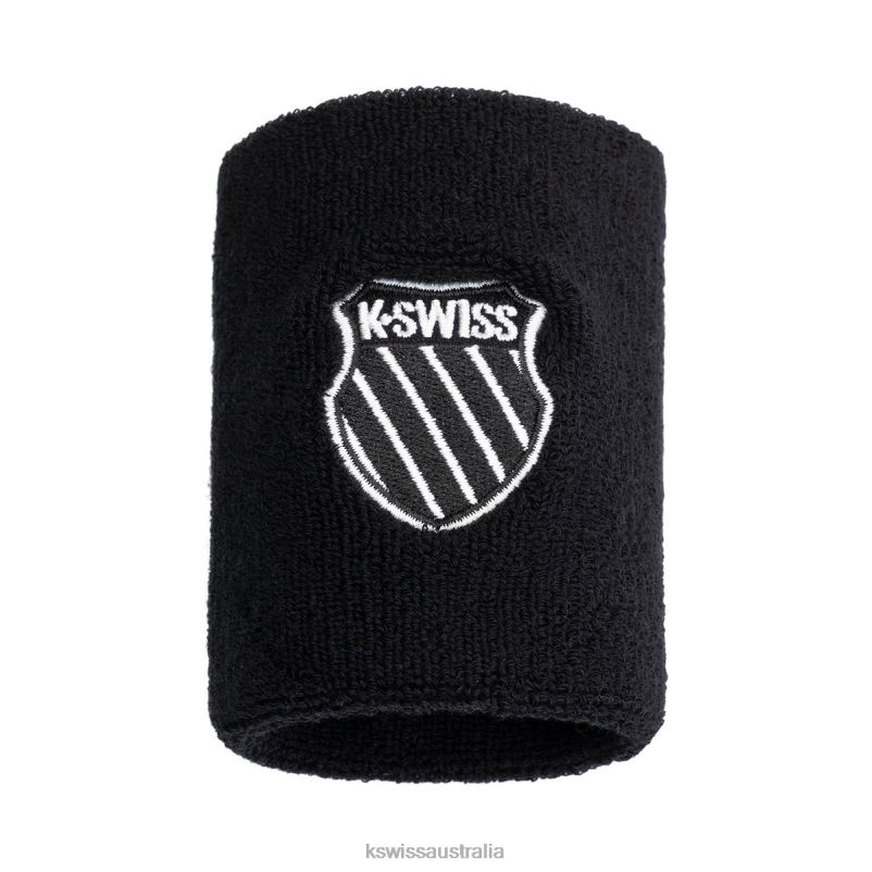 K-Swiss COURT DOUBLE WRISTBAND Black Unisex Wristband V8JJT393