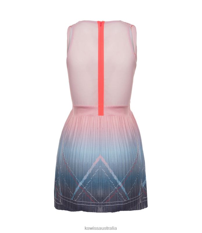K-Swiss DEEP V PLEATED DRESS Silverlake Blue Women Apparel V8JJT576