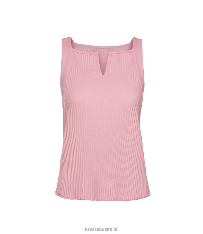 K-Swiss DEEP V PLEATED TANK Seashell Women Apparel V8JJT578