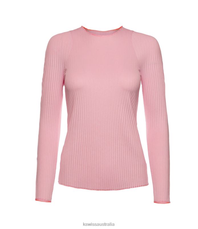 K-Swiss PLEATED L/S CREW Seashell Women Apparel V8JJT581