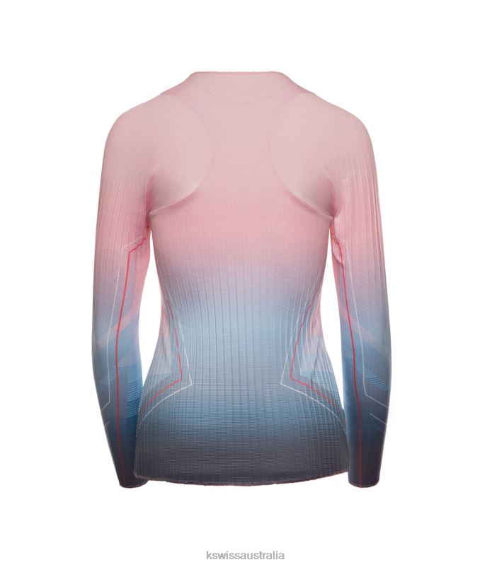 K-Swiss PLEATED L/S CREW Silverlake Blue Women Apparel V8JJT577
