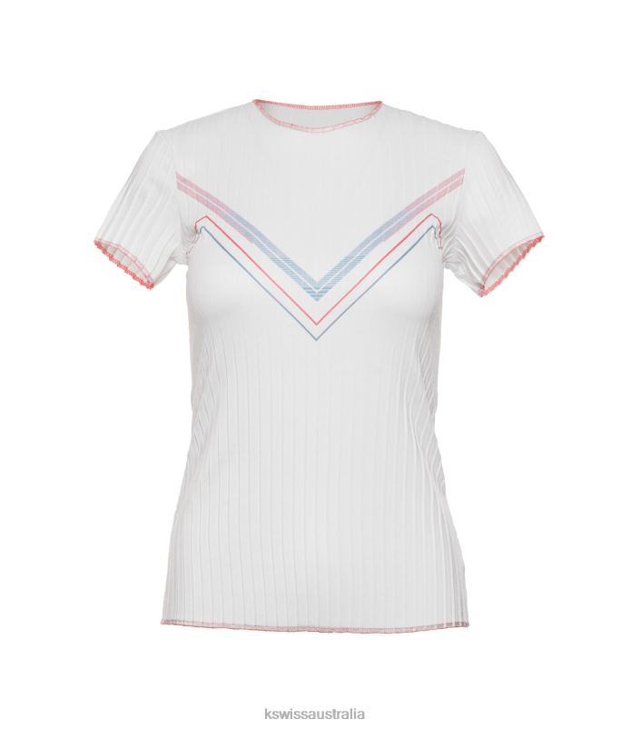 K-Swiss PLEATED S/S CREW White Women Apparel V8JJT582