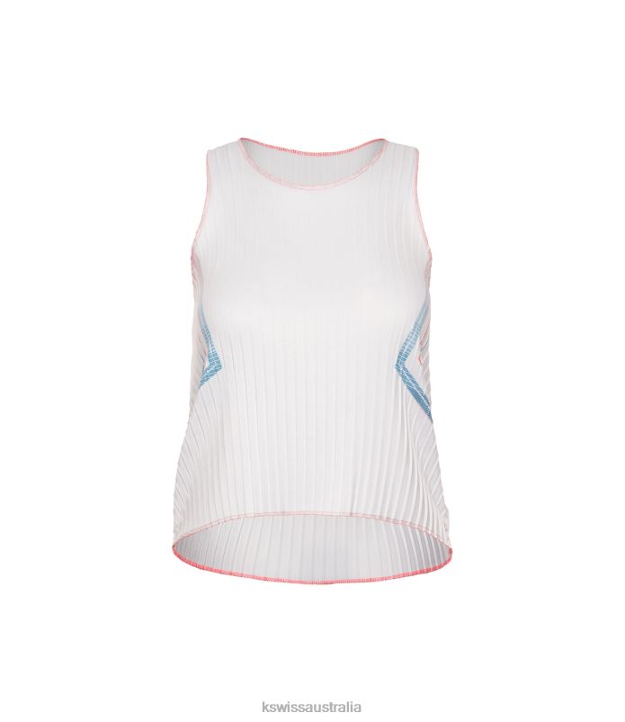 K-Swiss SCULPT PLEATED TANK White Women Apparel V8JJT575