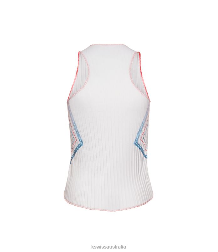 K-Swiss SCULPT PLEATED TANK White Women Apparel V8JJT575