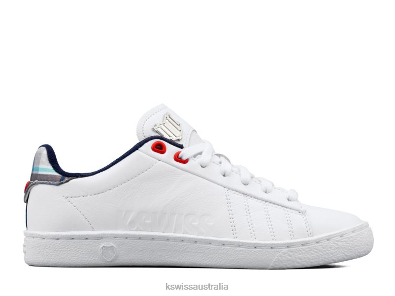 K-Swiss COURT 66 X ELEVEN BY VENUS WILLIAMS White/Collegiate Plaid Women Shoes V8JJT354