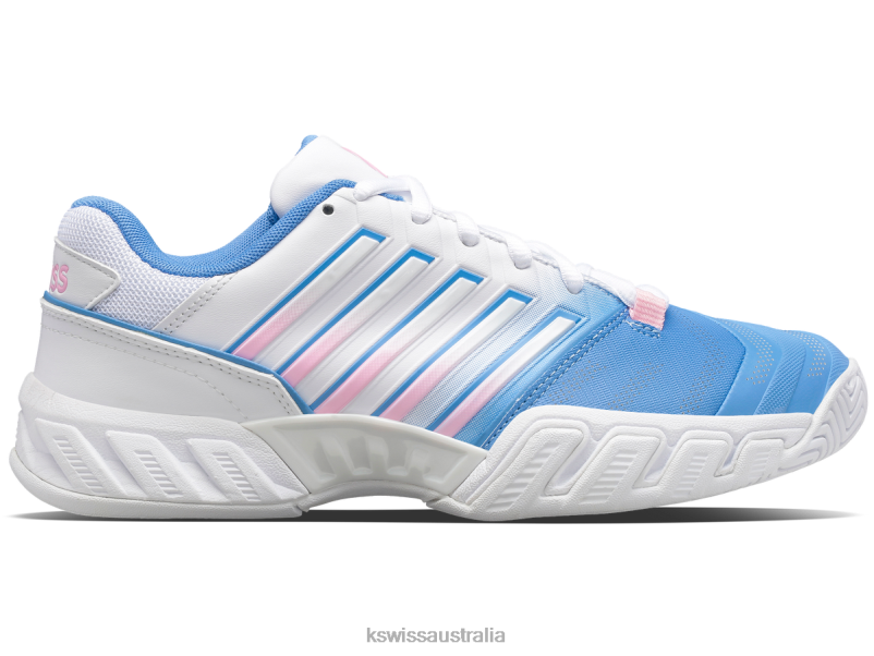 K-Swiss BIGSHOT LIGHT 4 Silver Lake Blue/White/Orchid Pink Women Shoes V8JJT566