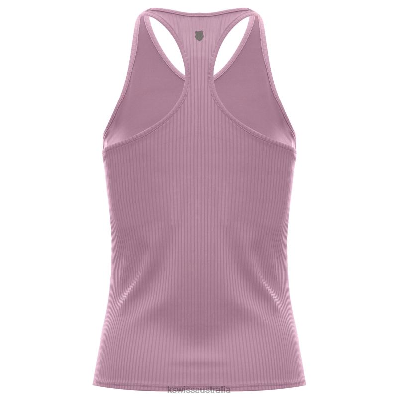 K-Swiss RIB TANK W/BRA Soft Berry Women Apparel V8JJT383