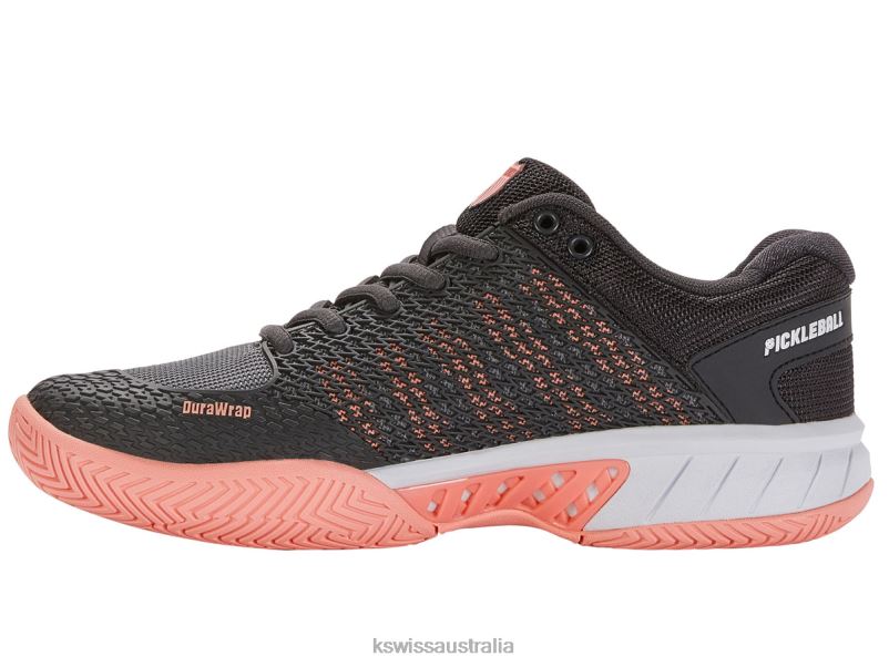 K-Swiss EXPRESS LIGHT PICKLEBALL Asphalt/Steel Gray/Peach Women Shoes V8JJT224