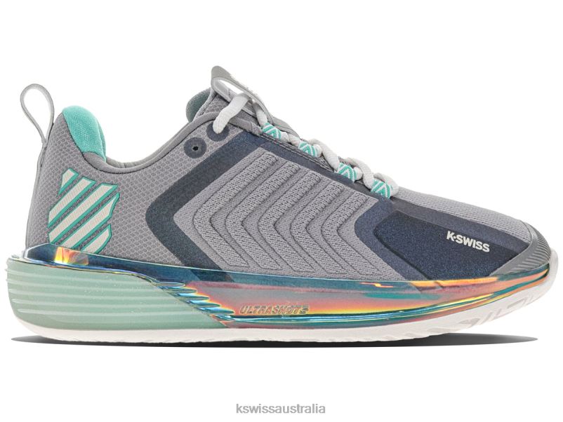 K-Swiss ULTRASHOT 3 Alloy/Brilliant White/Turquoise Women Shoes V8JJT238
